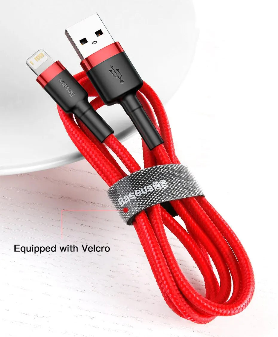 Baseus USB Cable for iPhone 14 13 Pro Max Fast Charging USB Cable for iPhone 12 Mini Pro Max Data USB 2.4A Cable