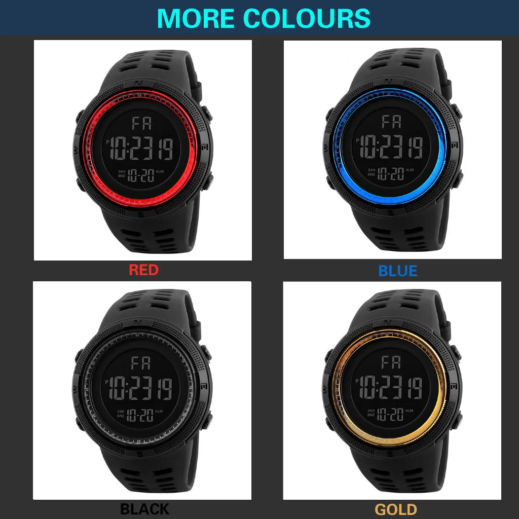 Elektronische Uhr für Herren, Militär-Sportuhren, leuchtende Multifunktions-LED-Digital-Armbanduhr für Männer, Kinder, Jungen, Studenten, Jugendliche