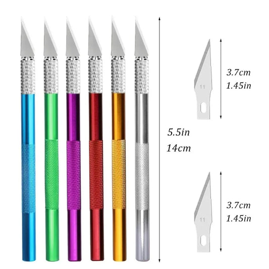 Engraving Cutter with Blade Metal Handle, Craft Carving, Sculpture Paper, Non-Slip Knife, DIY Repair, Leather Tools