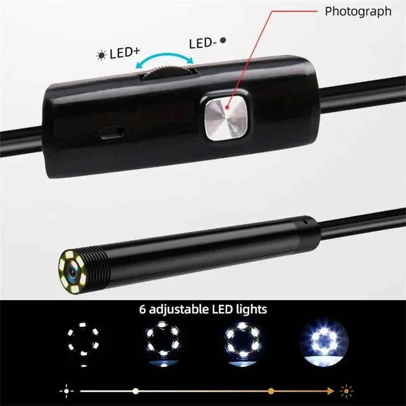 3 in 1 USB Endoscope for OTG Android Phone 7mm Borescope Inspection for PC MacBook Snake Camera For Pipeline