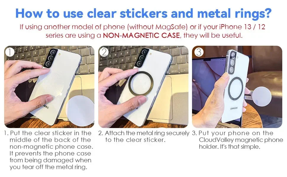 2025 Magnetic Laptop Phone Holder Computer Monitor Side Cell Phone Slim& Foldable For iPhone 14 13 12 Series Case and All Phone - Shoppiline