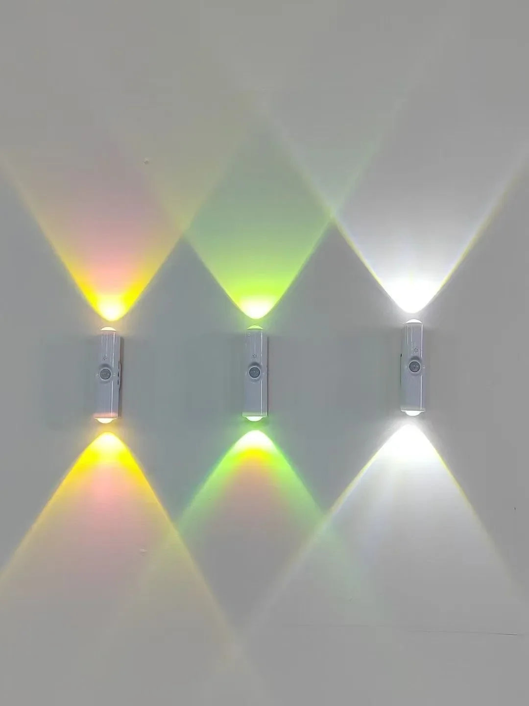 Double-head LED Night Light with Motion Sensor RGB Rechargeable Magnetic Wall Lamp Mood Ambient Light for Cabinet Hallway Stair