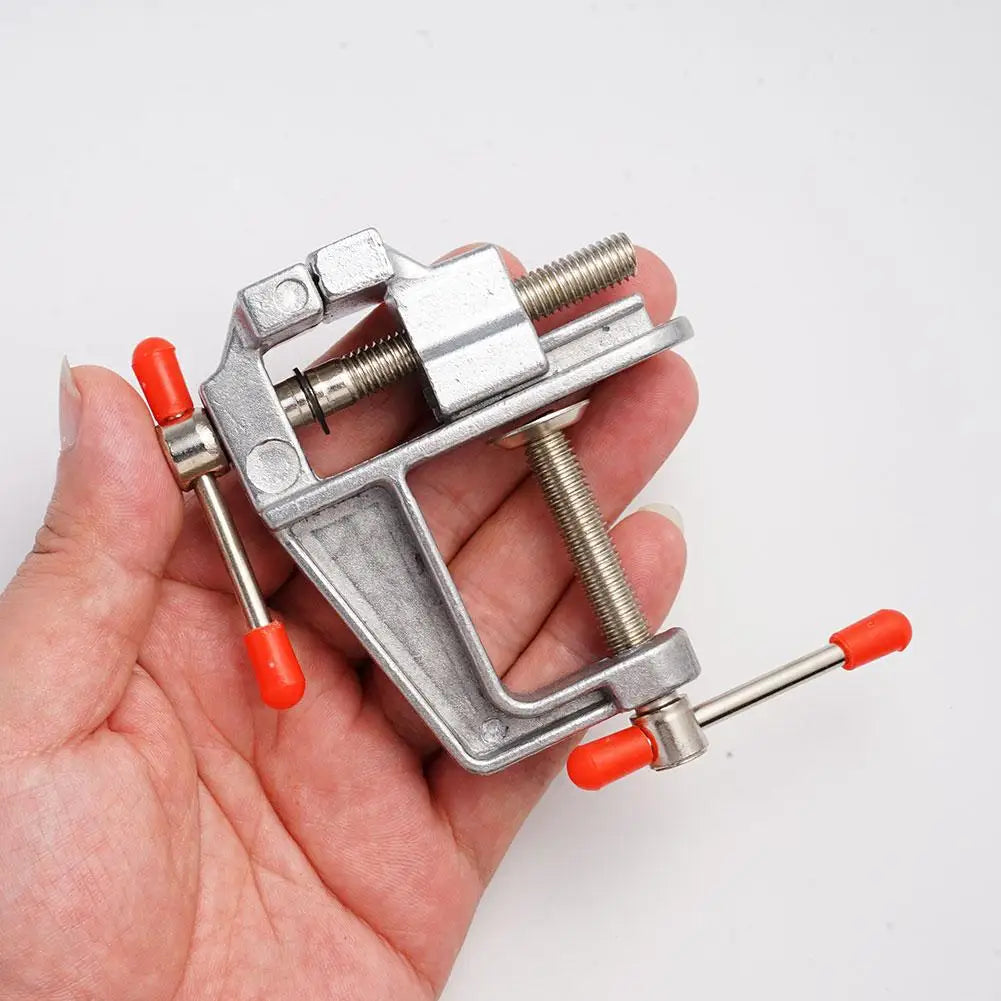 1pc Mini Workbench Vise with 3.5" Aluminum Jaw - Multi-Functional Precision Clamp for Jewelry, Woodworking & DIY Projects