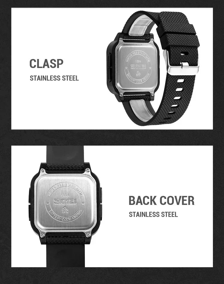 SKMEI 1894 Sport Electronic Watch for Men Shockproof Waterproof Countdown Mens Wristwatch Military Alarm Clock 1960 Reloj Hombre