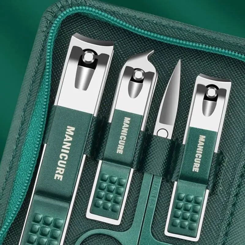 6-9tlg. Maniküre-Set mit Lederetui Professionelle Fuß- und Gesichtspflege-Werkzeugsätze Edelstahl-Nagelknipser-Sets Geschenk