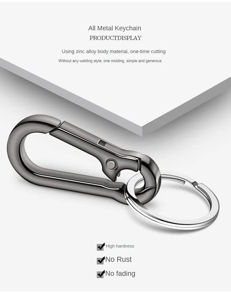 Zinc Alloy Car Key Chain Anti-Lost Keychain With KeyRing Simple Gourd Buckle Carabiner Keychain Auto Waist Belt Clip Holder