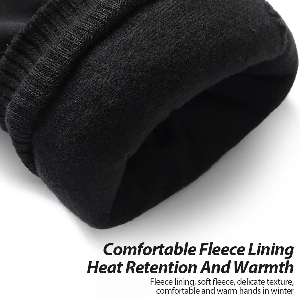 NEWBOLER Keep Warm Bicycle Gloves Full Finger Men Winter Autumn Windproof Cycling Glove Touch Screen MTB Road Bike Gloves