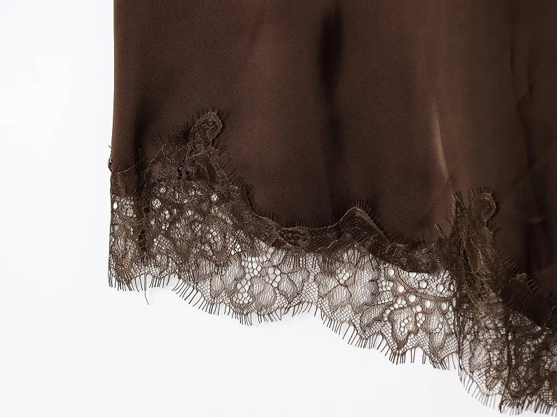 MUJER Lace Slip Mini Dress Women Satin Backless Summer Dress Woman Asymmetric Party Women's Dress Sexy Beach Dresses for Women