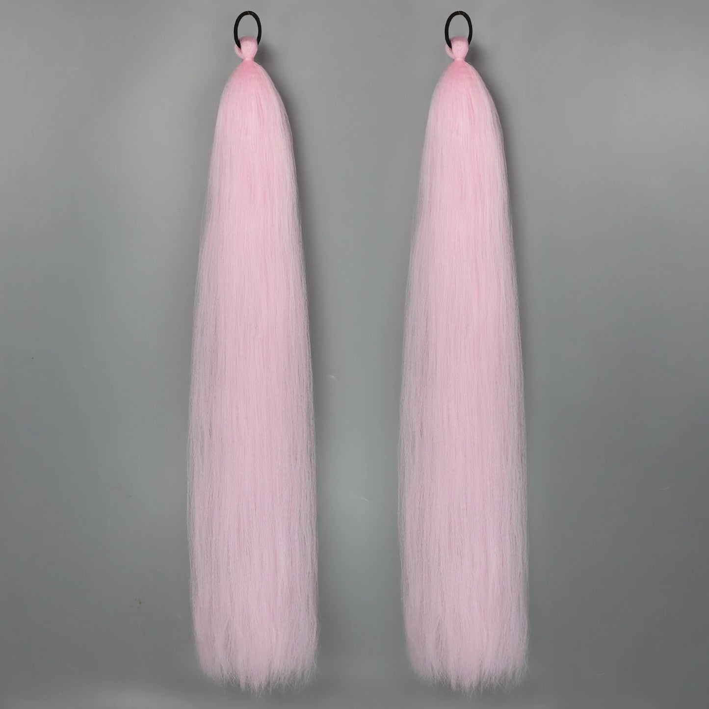 2PC Synthetic Purple Ponytail Extension with Rubber Band Long Straight DIY Braided Pony Tail Hairpiece Women Hair Accessories