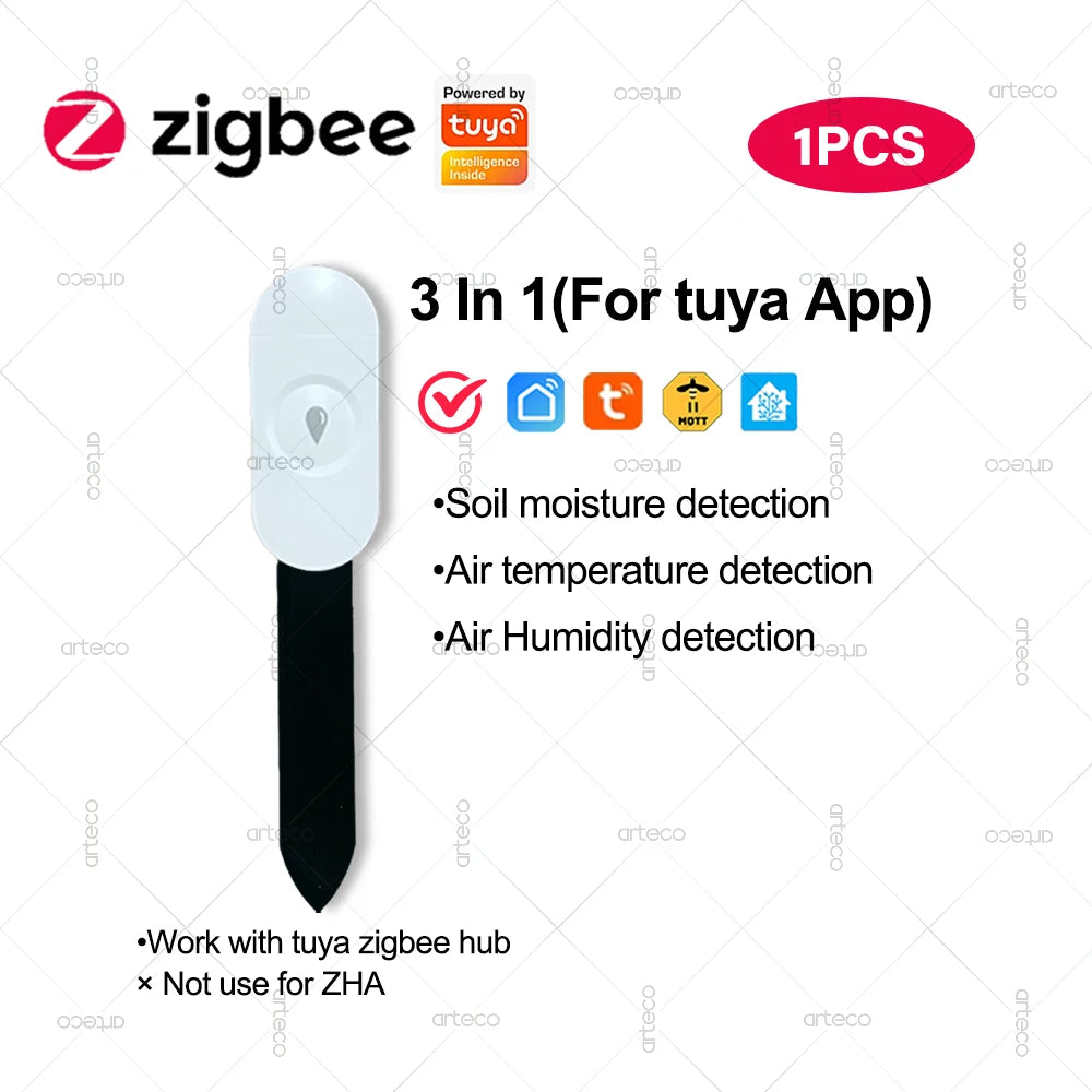 Zigbee Soil Moisture Sensor Temperature Humidity Luminance Detection Smart Soil Tester Moisture Sensor For Tuya APP Zigbee2MQTT