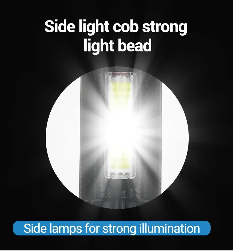 5 LED High Power Led Flashlights Rechargeable Camping Torch 5 Lighting Modes For Outdoor Camping Adventure Lamp with Side Light