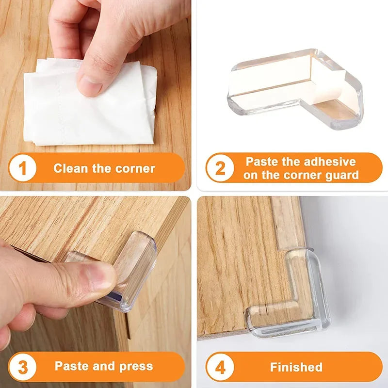 4 protège-coins de table en silicone pour bébé, protection des bords, protection anti-collision pour enfants