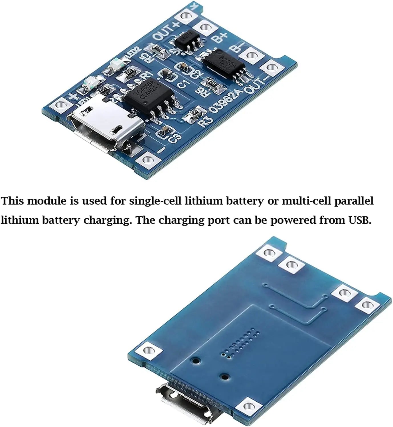 10 Stück 5V 1A 18650 Lithium-Akku-Ladeplatine PLR TP4056 Lithium-Lademodul Mini/Micro USB Typ C mit Schutz