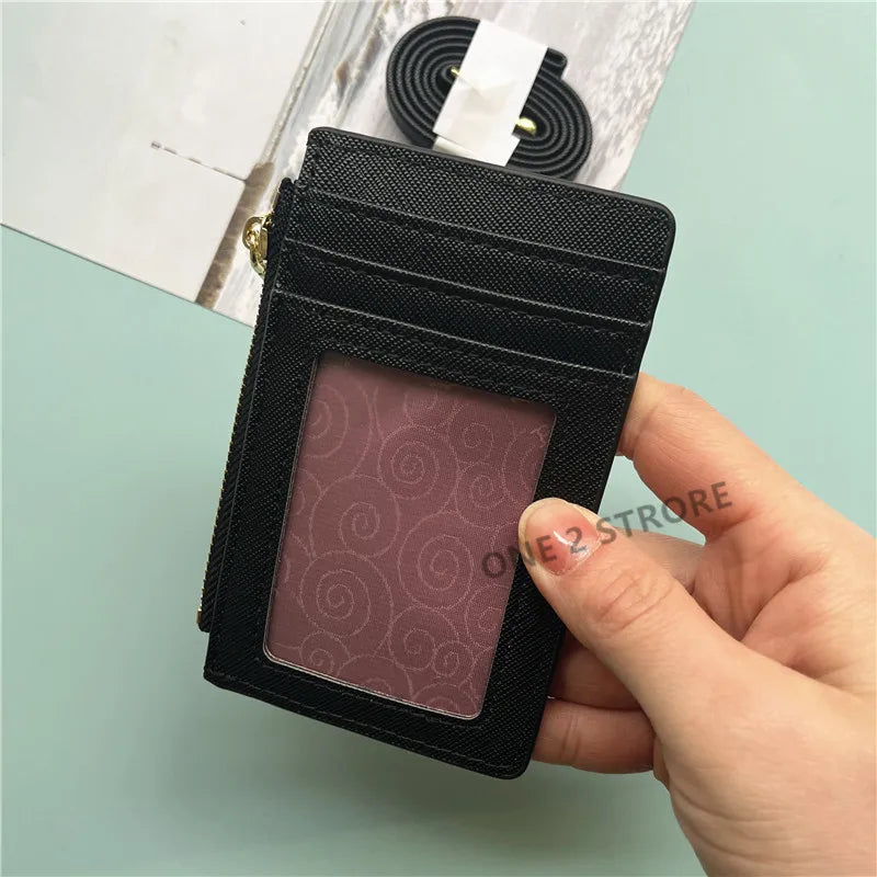 Desk Accessories Office PU Leather Card Holder Zipper Sleeves Photocard Large Capacity ID Card Holder Luxury Photocard Holder