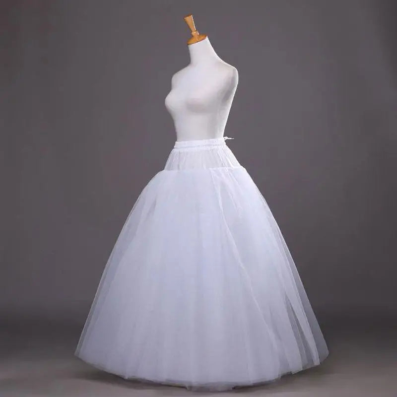 Jupon de robe de mariée 4 couches blanc sans cerceaux Crinoline Jupon de bal de mariée Jupe doublée femme Robe de soirée Jeu de rôle