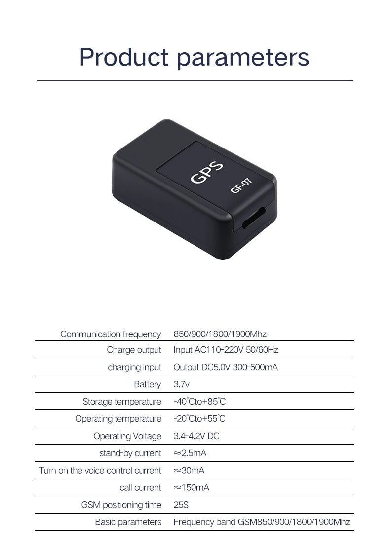Mini Magnetic Gf-07 Gps Cartracker Real Time Tracking Anti Theft Anti Locator Auto Strong Magnetic Mount Sim Message Positioner