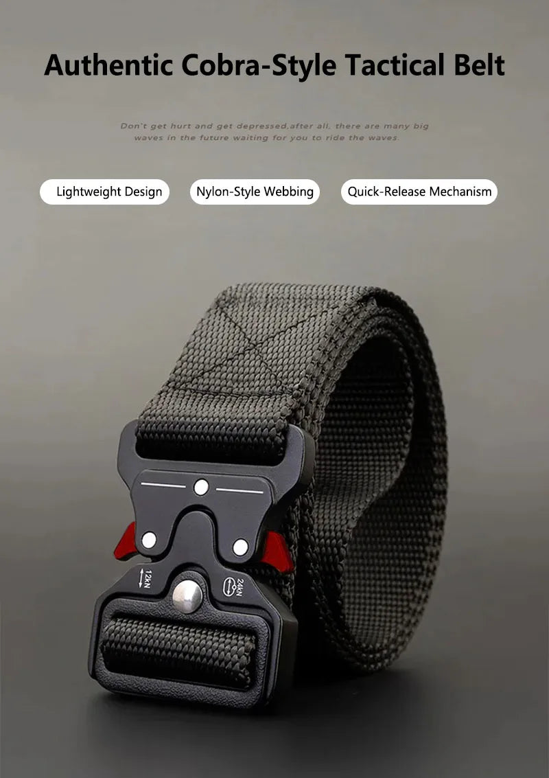1 Piece Men's Tactical Sports Belt, Quick Release Symmetrical Buckle, Polyester Fiber, Suitable for Outdoor Training Military