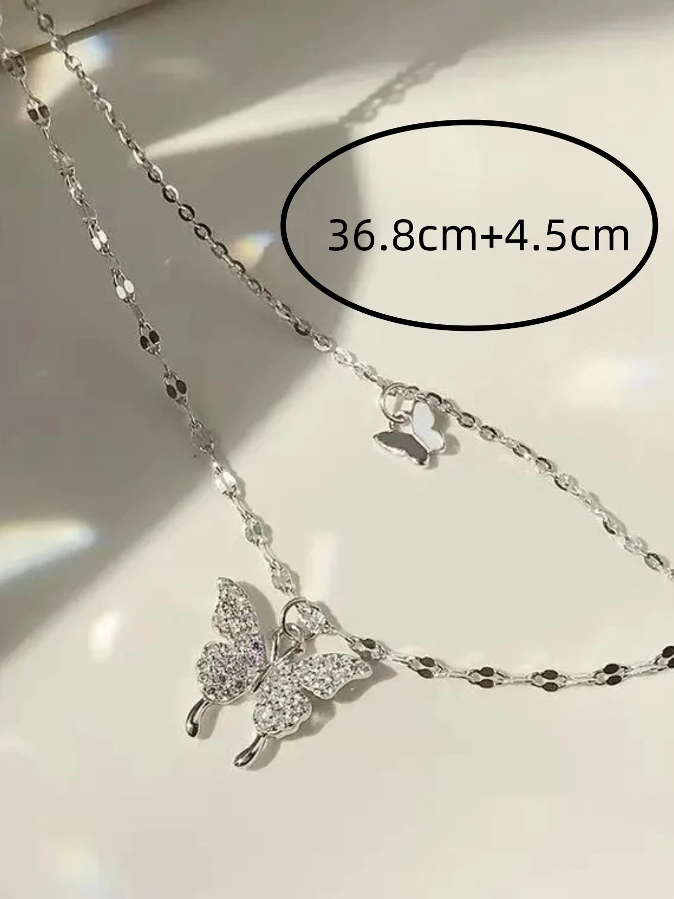 Double Layer Butterfly Necklace for Women, Lats Sparkling Collar Chain, Exquisite Jewelry, Banquet Party, Holiday Gift, 1