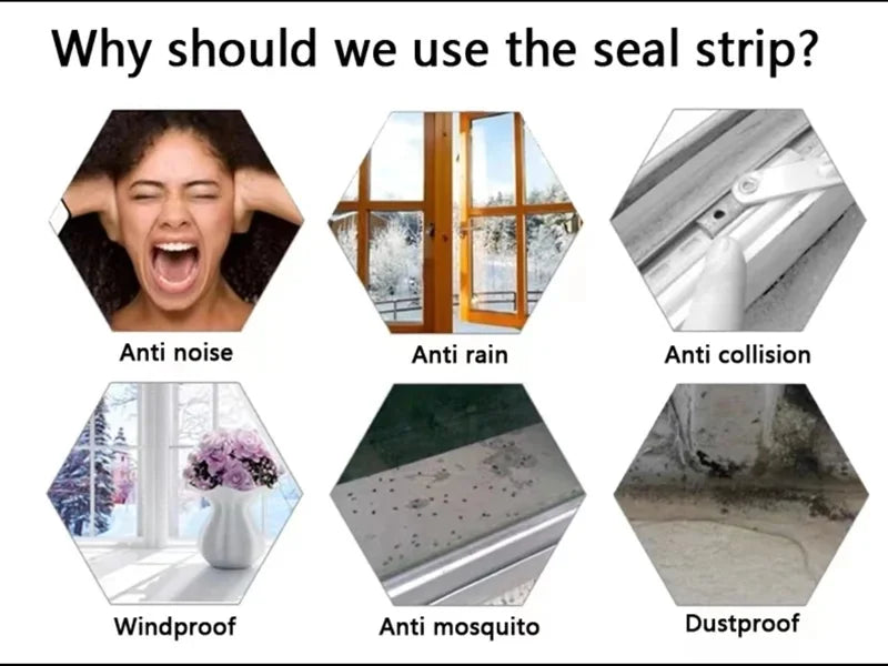 6-40M Casement Window Seal Tape Soundproof Acustic Foam Tape for Weather Stripping Door Seal Gap Filler Noise Reductian Artifact