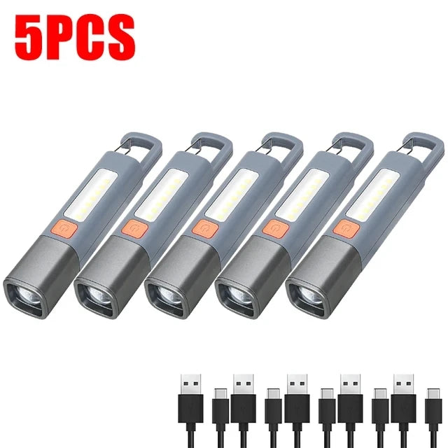 LED XPE Mini Portable Torch Super Bright COB Side Lights Zoomable Waterproof Outdoor Fishing Hunting Camping Flashlight