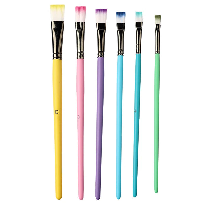 6Pcs Professional Paint Brushes Set, Artist Paintbrush, Easter Egg Brush, Art Painting Supplies, Nylon Round Pointed Flat for Acrylic