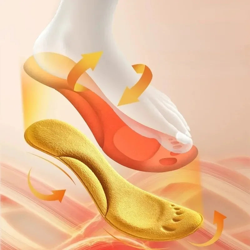 4D Massage Warme Stapel Schuhe Einlegesohlen Superweiche Latex Sportschuheinlagen für Füße Laufen Basketballschuhsohle Fußgewölbestütze Orthopädisch