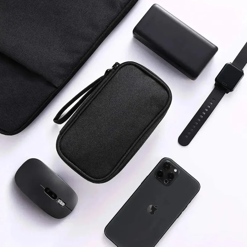 1PC Portable Travel Organizer Bag Waterproof Double Layer Cable Storage Pouch Carry Case for Cord Management