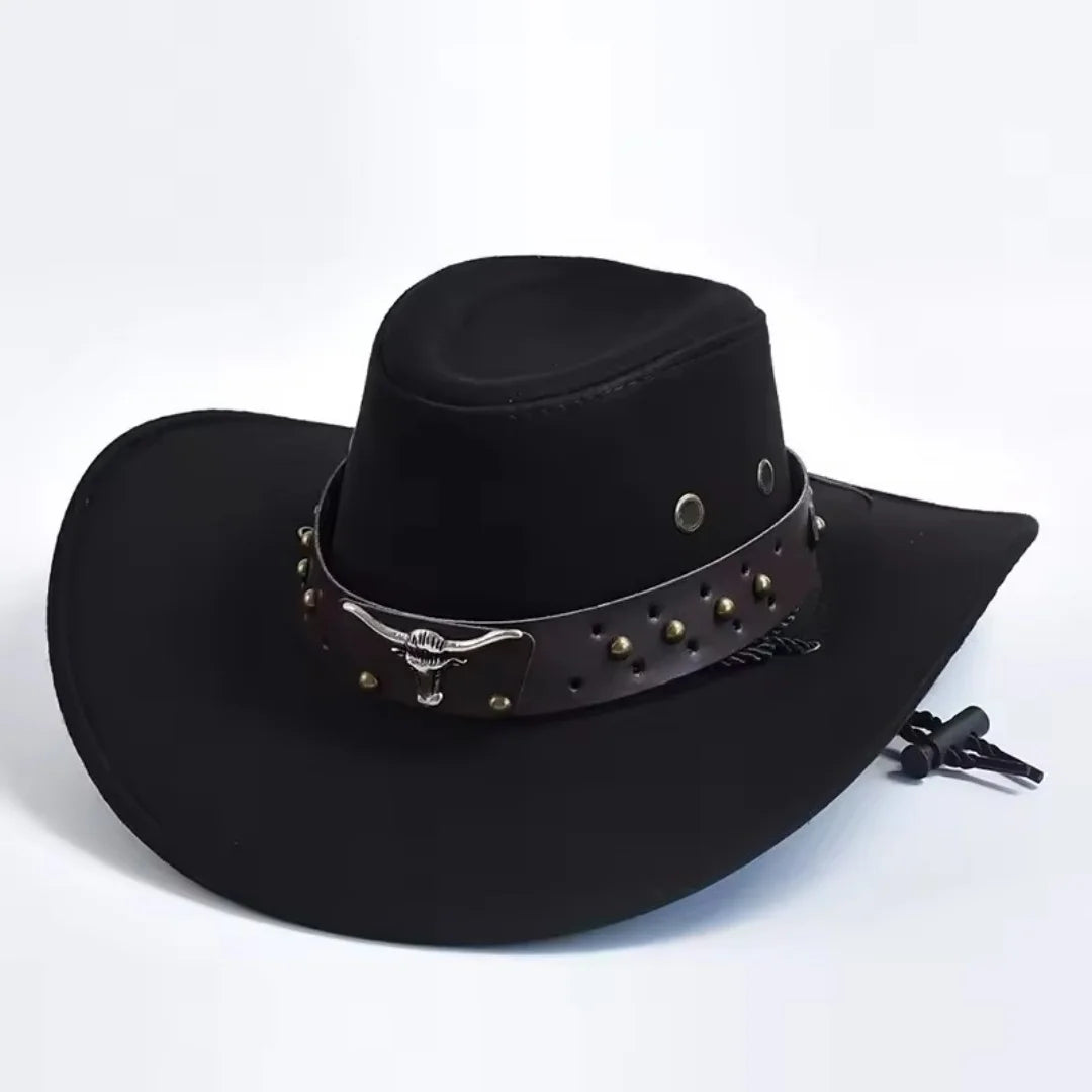 Artificial Suede Western Cowboy Hats Vintage Big-edge Gentleman Cowgirl Jazz Hat Holidays Party Cosplay Ha