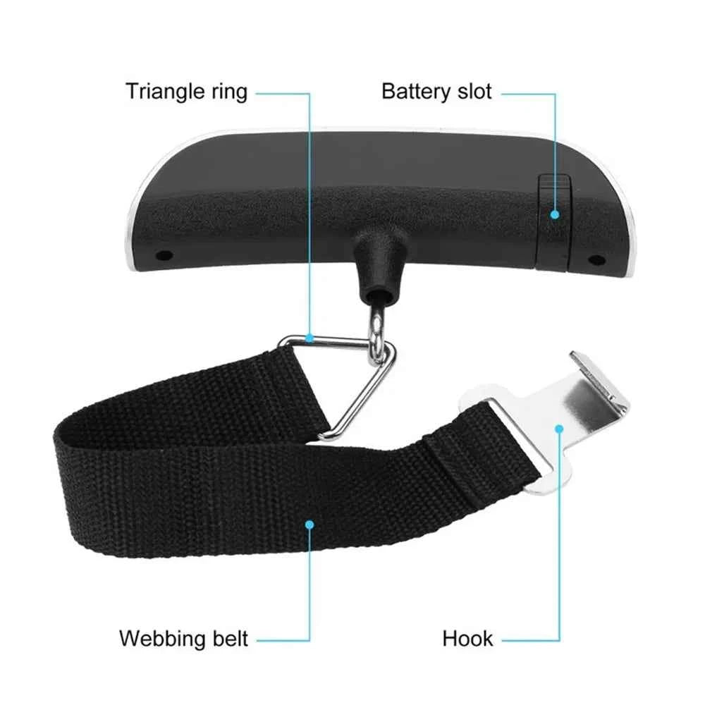 50kg Portable Hanging Scale Electronic Hand Luggage Scale Digital Display Suitcase 110lb Travel Baggage Bag Weighing Tools