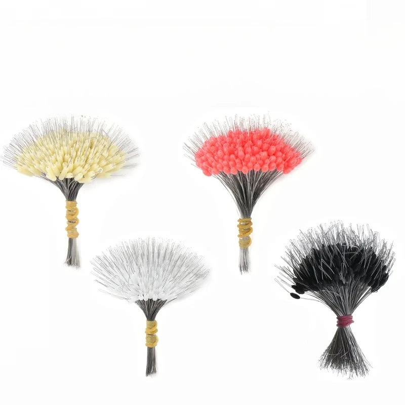 300Pcs Professional Fishing Float Stopper Silicone Space Bean Oval Bobber Anti-Strand Resistance for Fish Line Gear