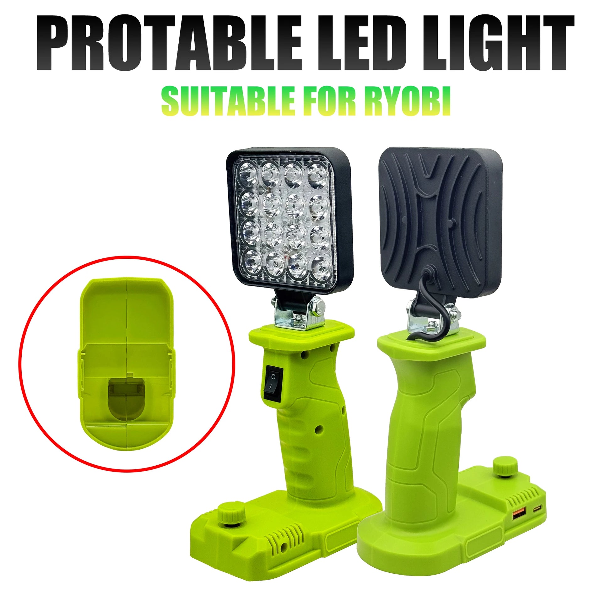 Power Tool Parts For Makita For DeWalt For Bosch For Milwaukee For Ryobi lithium Battery Flashlight Working Light Camping Lamp - Shoppiline