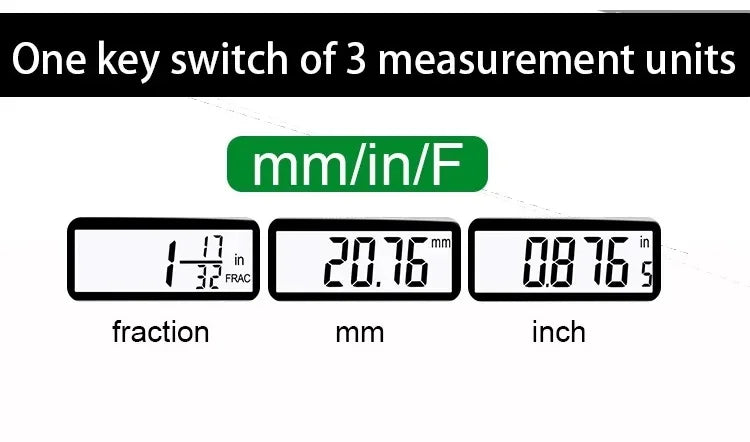 ET50 150mm Stainless Steel Digital Caliper 6-Inch 0.01mm High Precision Fraction/MM/Inch Measure Woodworking Thickness Gauge - Shoppiline