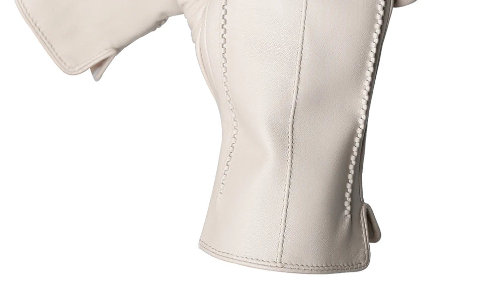Women's sheepskin gloves winter warm plus velvet short thin touch screen driving color women's leather gloves good quality -2226