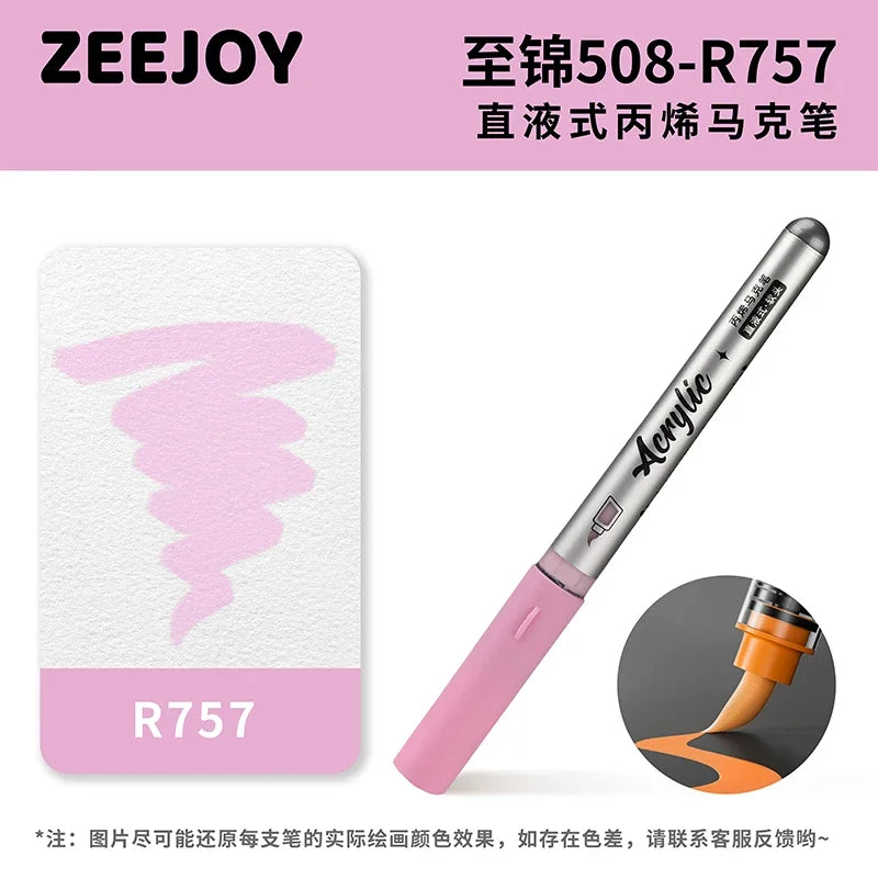 ZEEJOY 120/12/1 Colors Direct Liquid Acrylic Marker Pens Waterproof Pen Soft Brush Nib for Manga School Art Supplies Stationery