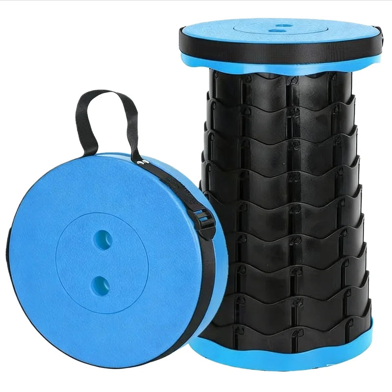 Heavy‑Duty Foldable Retractable Stool Lightweight Compact Aluminum Portable Camping Fishing Seat with Carry Storage Bag