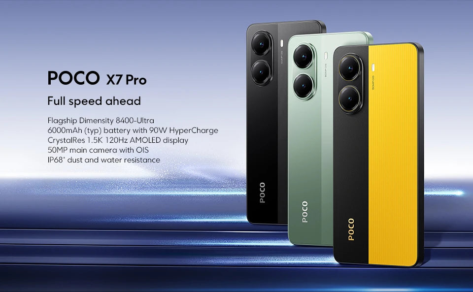 POCO X7 Pro Global Version Cellphone 256GB / 512GB Dimensity 8400-Ultra 6.67" 120Hz Display 6000mAh 5G NFC - Shoppiline