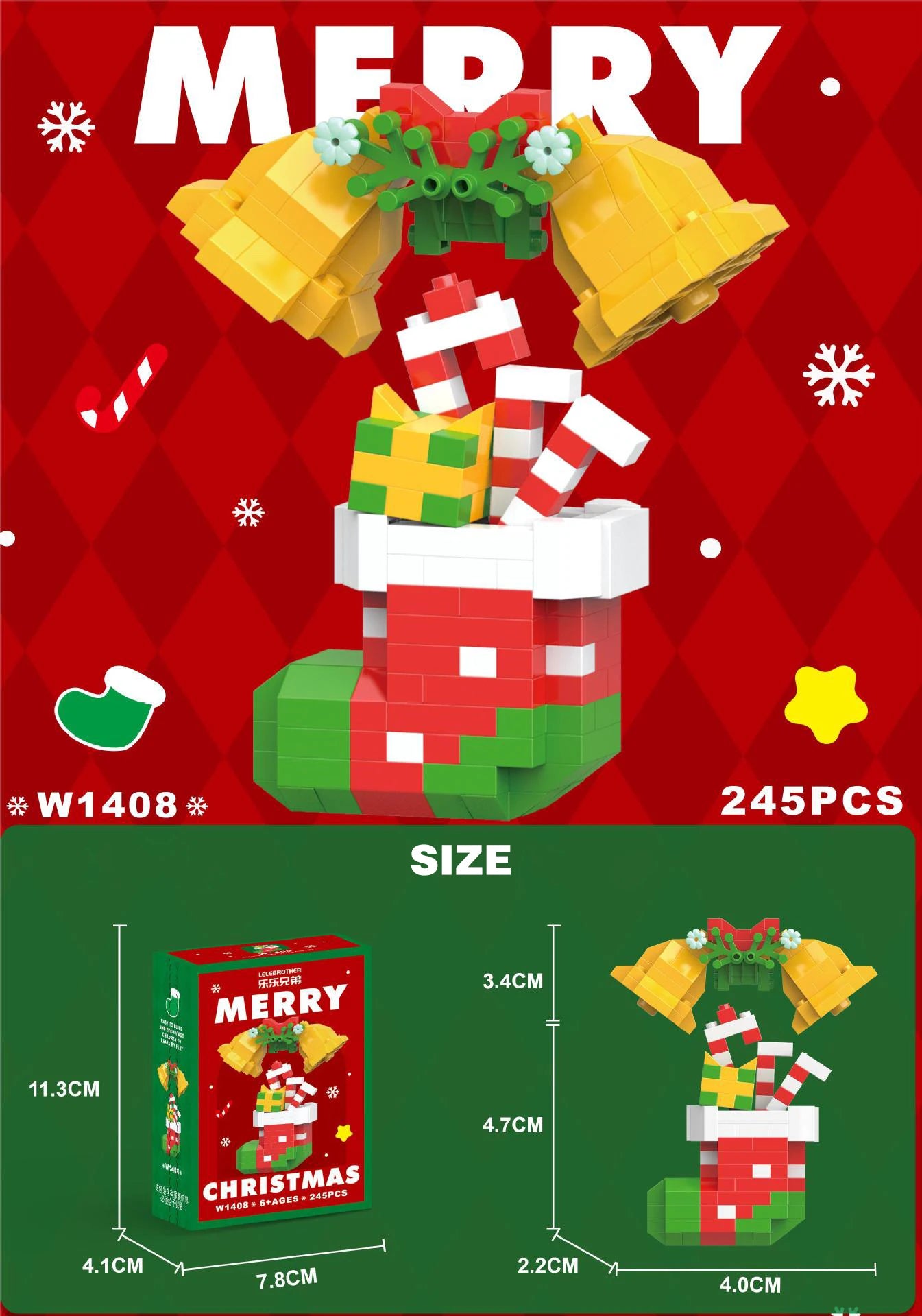DIY Christmas Santa Claus Building Blocks Set Christmas Themed Brick Ornaments Mini Block Figures Christmas Birthday Gifts