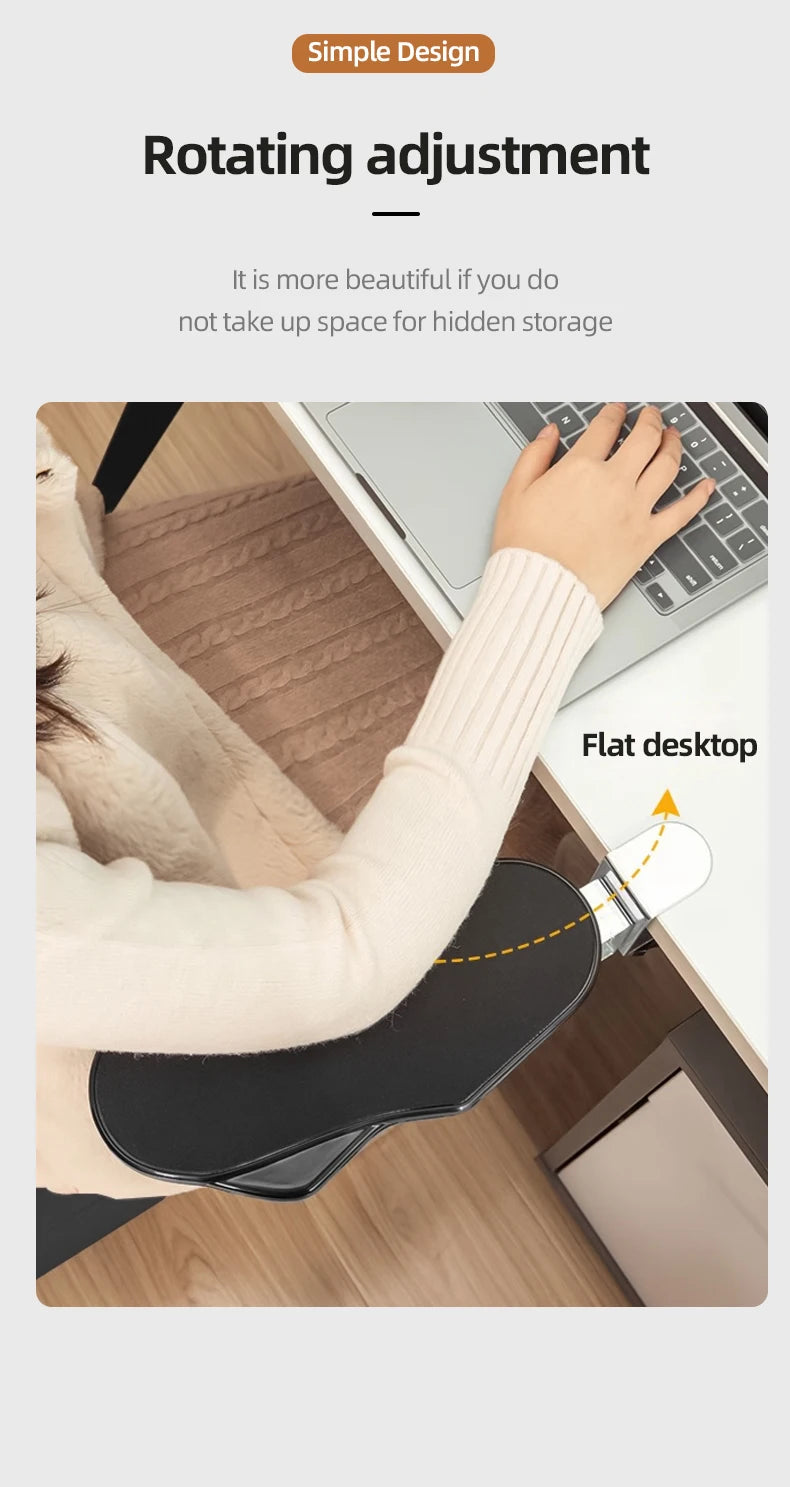 Computer Arm Rest For Desk Adjustable Ergonomic Wrist Rest Support For Keyboard Armrest Extender Rotating Mouse Pad Holder