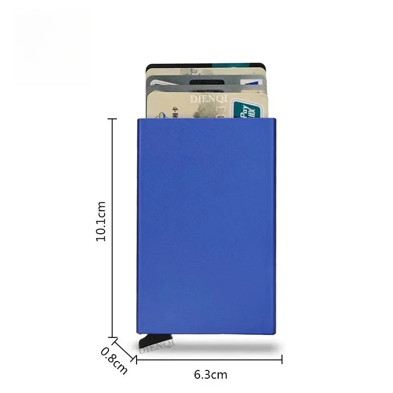 Small and Practical Pop Up Minimalist Smart Wallet Thin Slim RFID Credit Card Holder for Men Women Metal Purse Mini Wallets