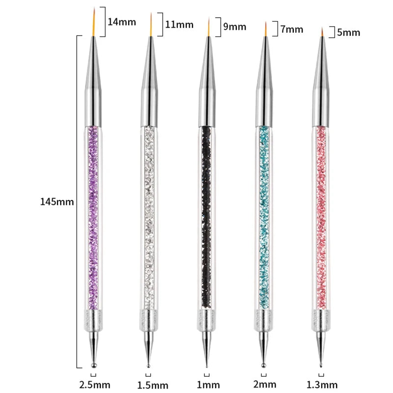 5/20 Stk. Nagelkunst Pinsel Design Spitzen Malen Zeichnen Schnitzen Dotting Pen Flachfächer Liner Acryl Gel UV Politur Maniküre Werkzeuge