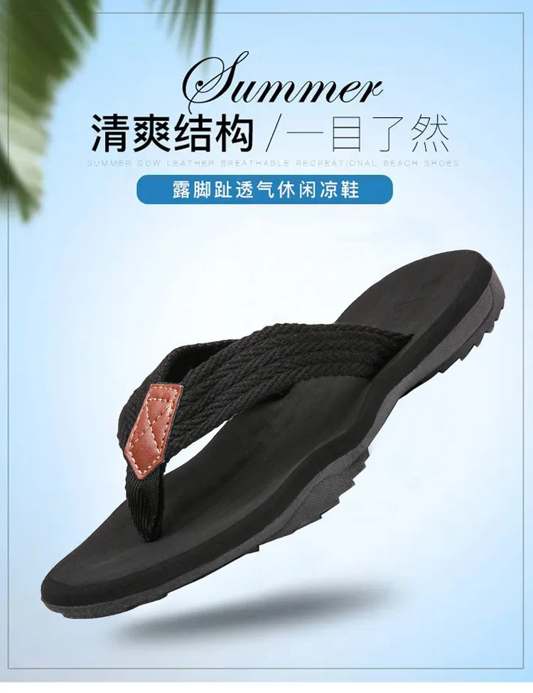 2025 High Quality Brand Men Flip Flops Summer Beach Flip Flops Men Fashion Breathable Casual Men Beach Slippers Summer Outdoor