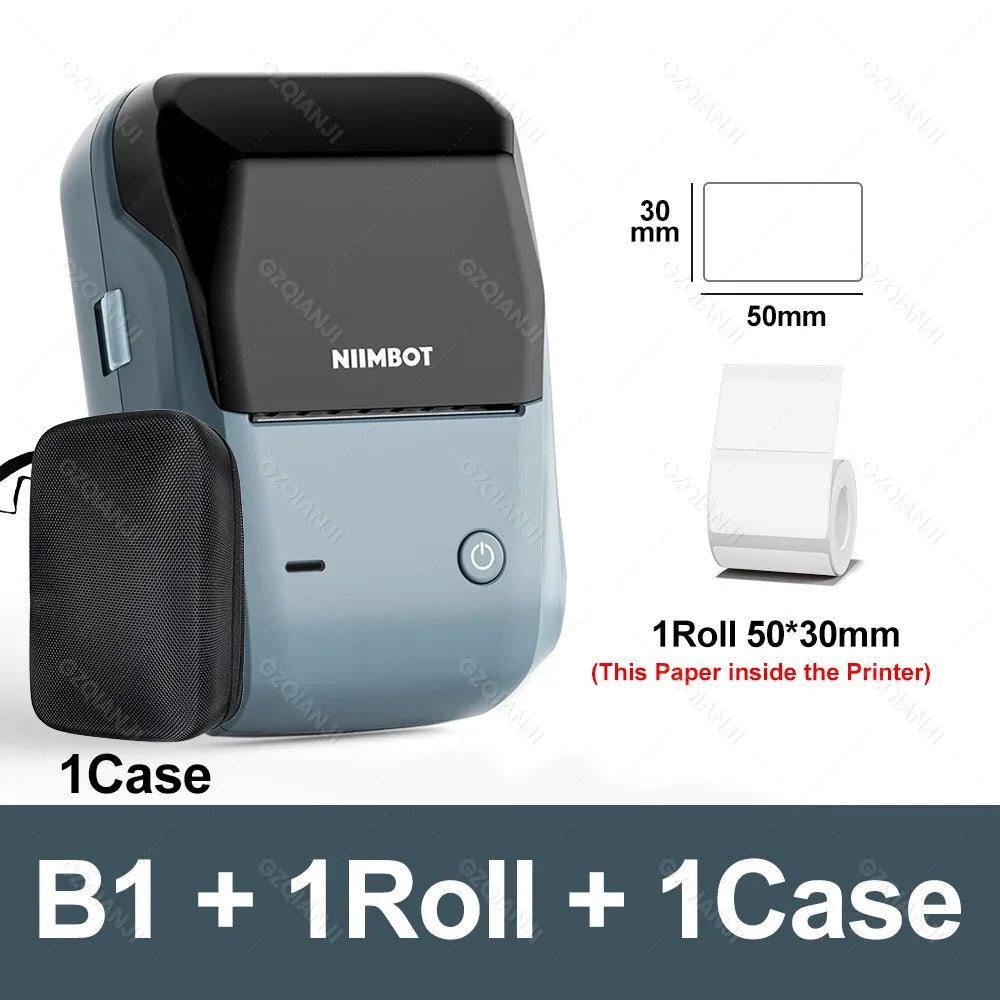 Niimbot B1 Mini Label Thermal Printer Portable Self-Adhesive Bluetooth Maker Machine For Round UV Tag Stickers Labels Rolls - Shoppiline