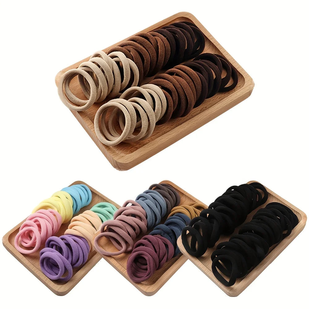 20/50/100pcs Soft Elastic Hair Ties Hair Bands Decorative Hair Accessories Set For Baby Girls
