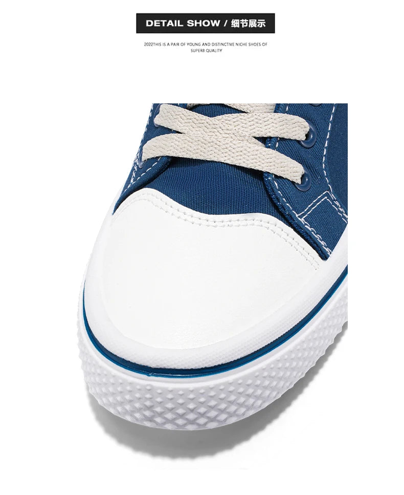 Canvas shoes four seasons men's casual shoes students flat shoes fashion soft-sole outdoor walking shoes youth Joker board shoes