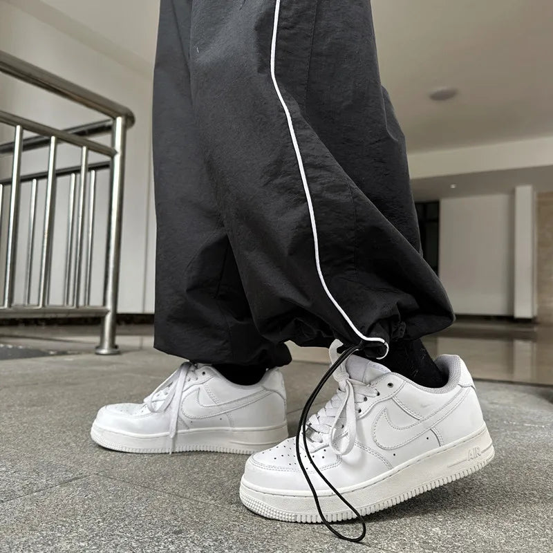 Damen lässige Jogginghosen Mode Streetwear Übergroße Sport-Weite Beinhosen Hip Hop Y2k Sweatpants High Waist Baggy Hosen