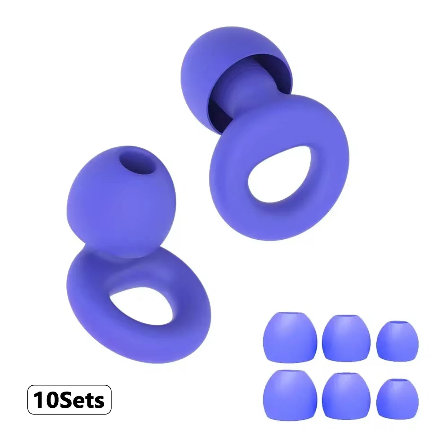 Plugs for Sleep,Swim, Work– Super Soft Silicone Ear Reusable Hearing Protection for Noise Reduction 8 Ear Tips in XS/S/M/L