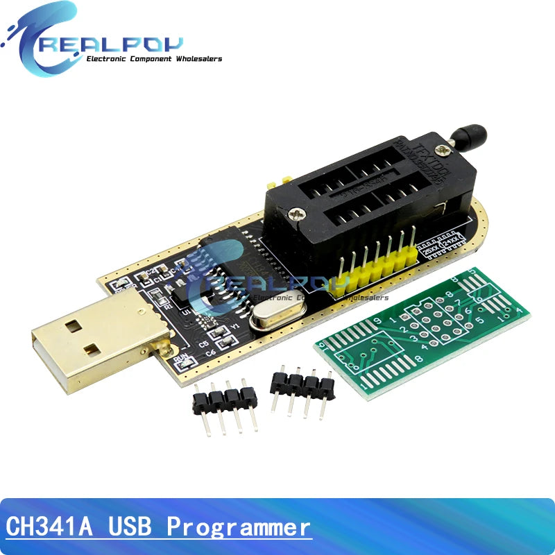 Programmateur CH341A + adaptateur SOIC8 + pince SOP8 avec câble + adaptateur 1,8 V Programmateur USB CH341A EEPROM Flash BIOS adaptateur ZIF