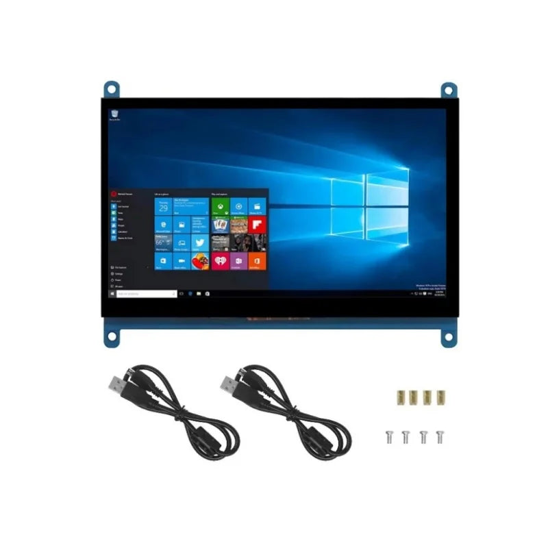 7 Inch Raspberry Pi 4/3/2/B/B+/A+ Monitor 1024x600 IPS 5-Points Capacitive Touchscreen Drive Free HDMI Display For Win 7/8/10 - Shoppiline