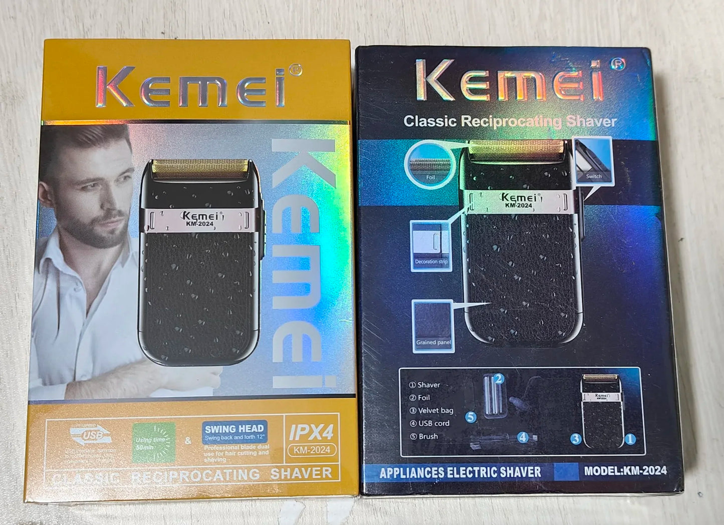 Kemei Hair Clipper Km-809A Km-2299 Km-2024 UBS Rechargeable Cordless Beard Trimmer Powerful Electric Hair Clippers for Men