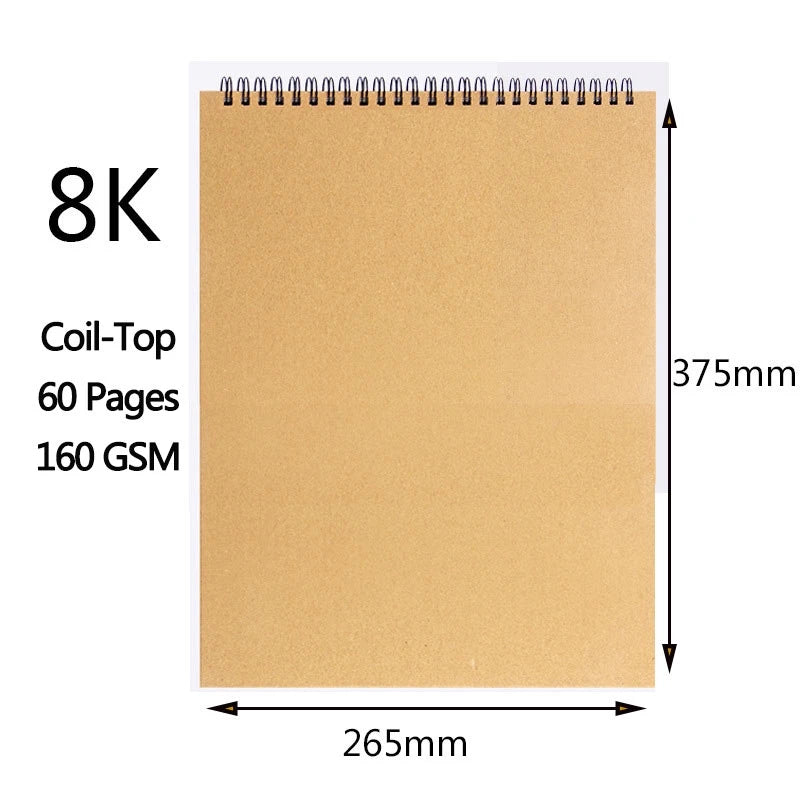 A3/A4/A5/8k/16k Sketchbook Thick Paper 160 GSM Notebook for painting DIY Creative Practice Drawing Art School Supplies - Shoppiline